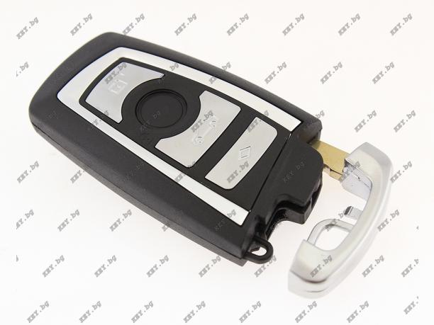 Кутийка смарт кей KEY за BMW 5та серия, с четири бутона и авариен ключ от key.bg Кутийка смарт кей KEY за BMW 5та серия, с четири бутона и авариен ключ