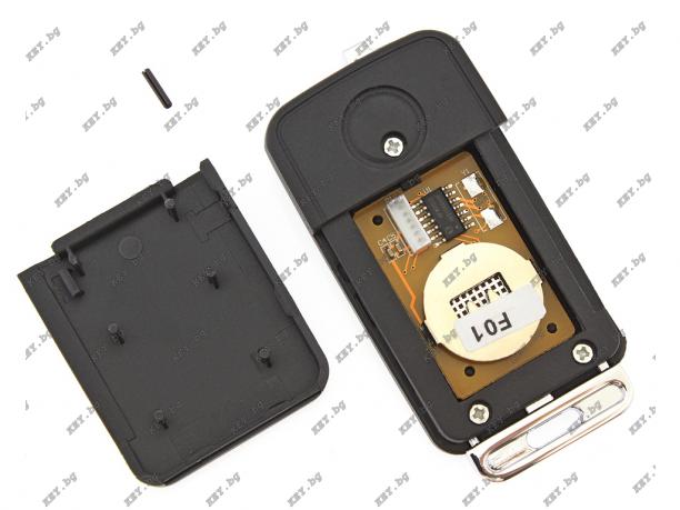 Сгъваем ключ с две дистанционни в един корпус F01 с по 3 бутона за KeyDIY