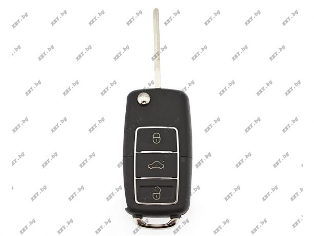 Черна кутийка KEY луксозна за VAG с 3 бутона и перо HU-HAAP от key.bg