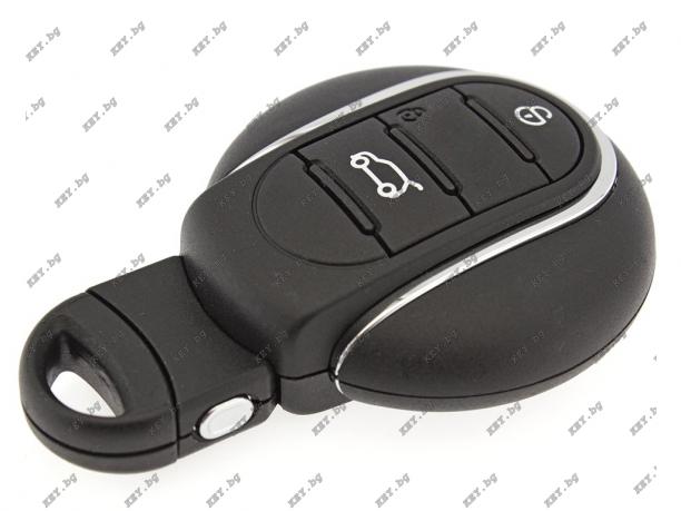 Кутийка за MINI COOPER 3 бутона и авариен ключ от key.bg Кутийка за MINI COOPER 3 бутона и авариен ключ